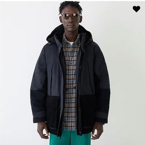 J. Crew Banff Parka with PrimaLoft Jacket Coat Black Blue Navy XL